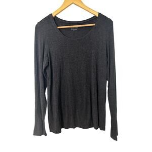 Eileen Fisher Dark Gray Long Sleeve Women’s Shirt Medium- So soft!